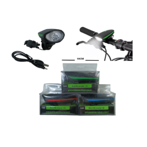 Luz Led Bicicleta Delantera Recargable Con Bocina 7588