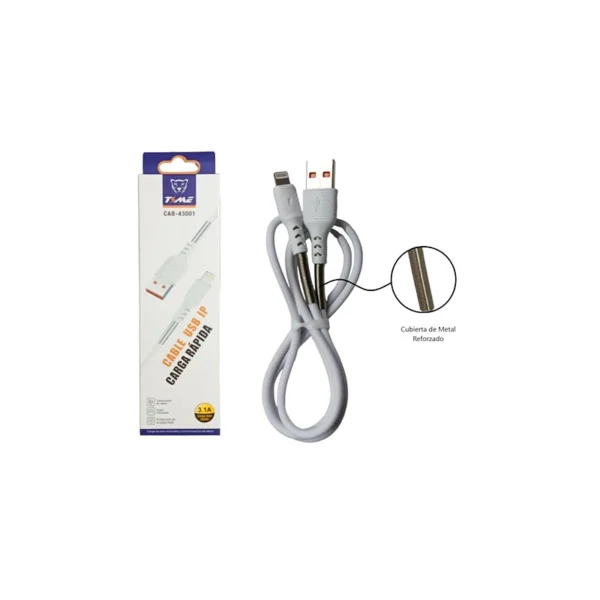 Cable USB IPhone 3.1A, Carga Rápida y Segura 43001